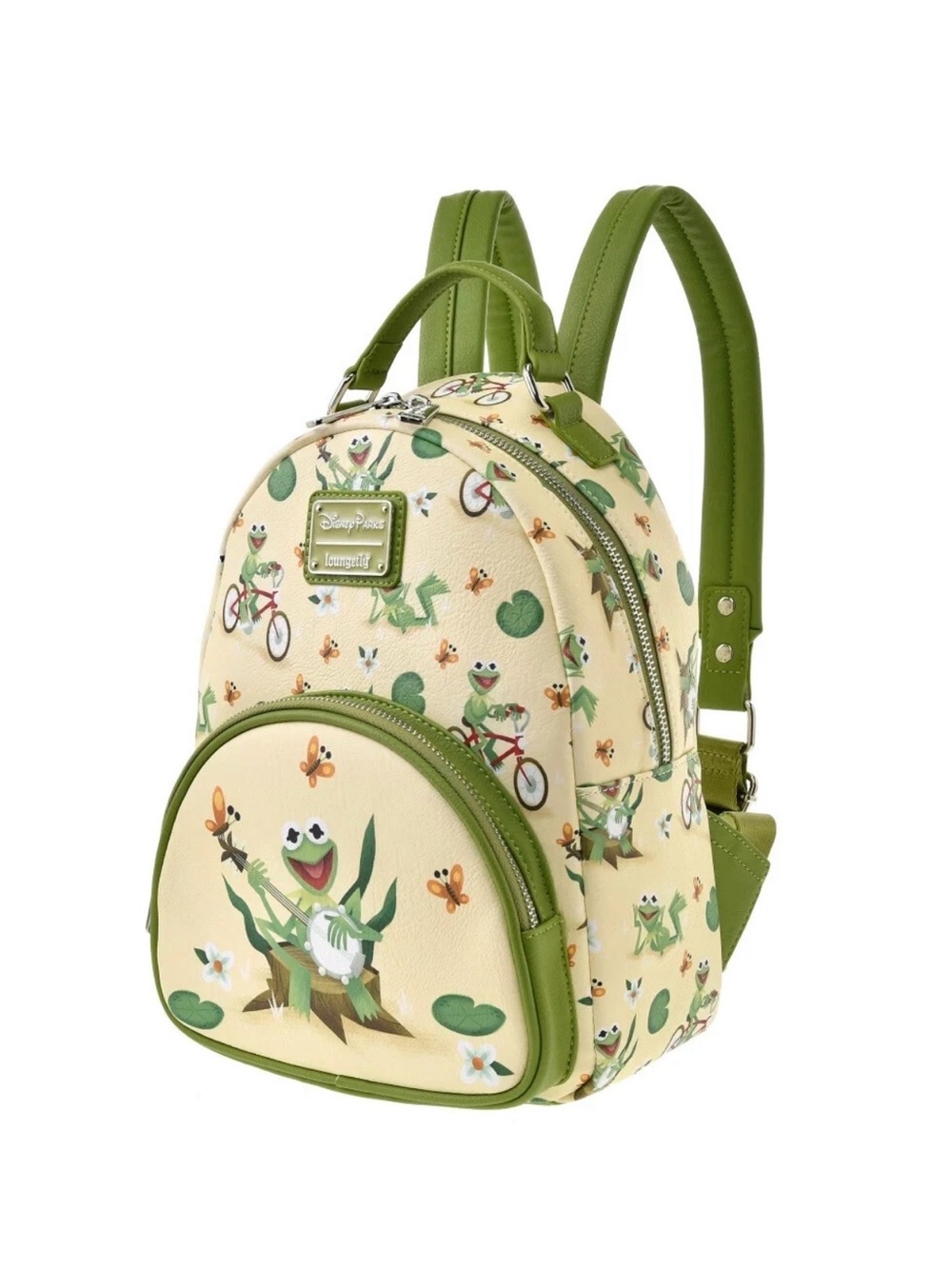 Brand New Disney Parks Loungefly Kermit Mini Backpack + Miss Piggy Pen - Picture 5 of 8